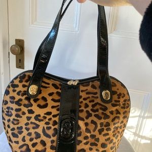 Beautiful leopard print Marino Orlandi structured shoulder bag excellent!